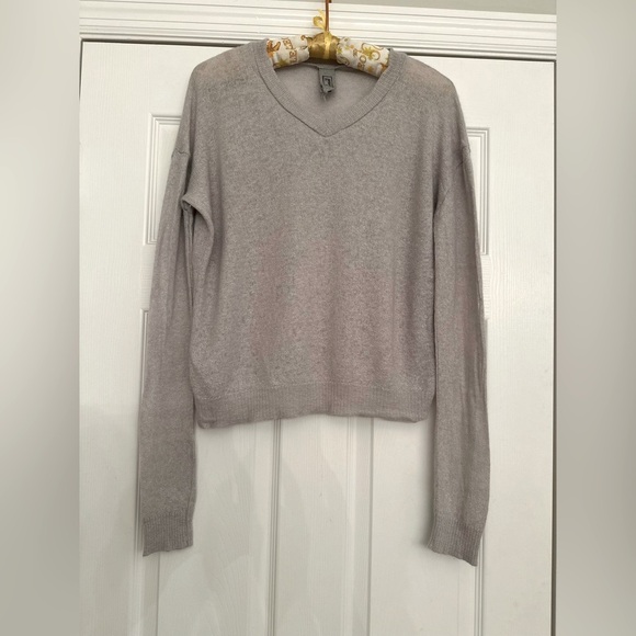 Handmade Italian Cashmere Cotton Linen Blend Sweater Grey Women’s S Delicate - Picture 1 of 8